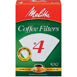 Melitta, 100-Pk. #4 Filtres à café à cône blanc