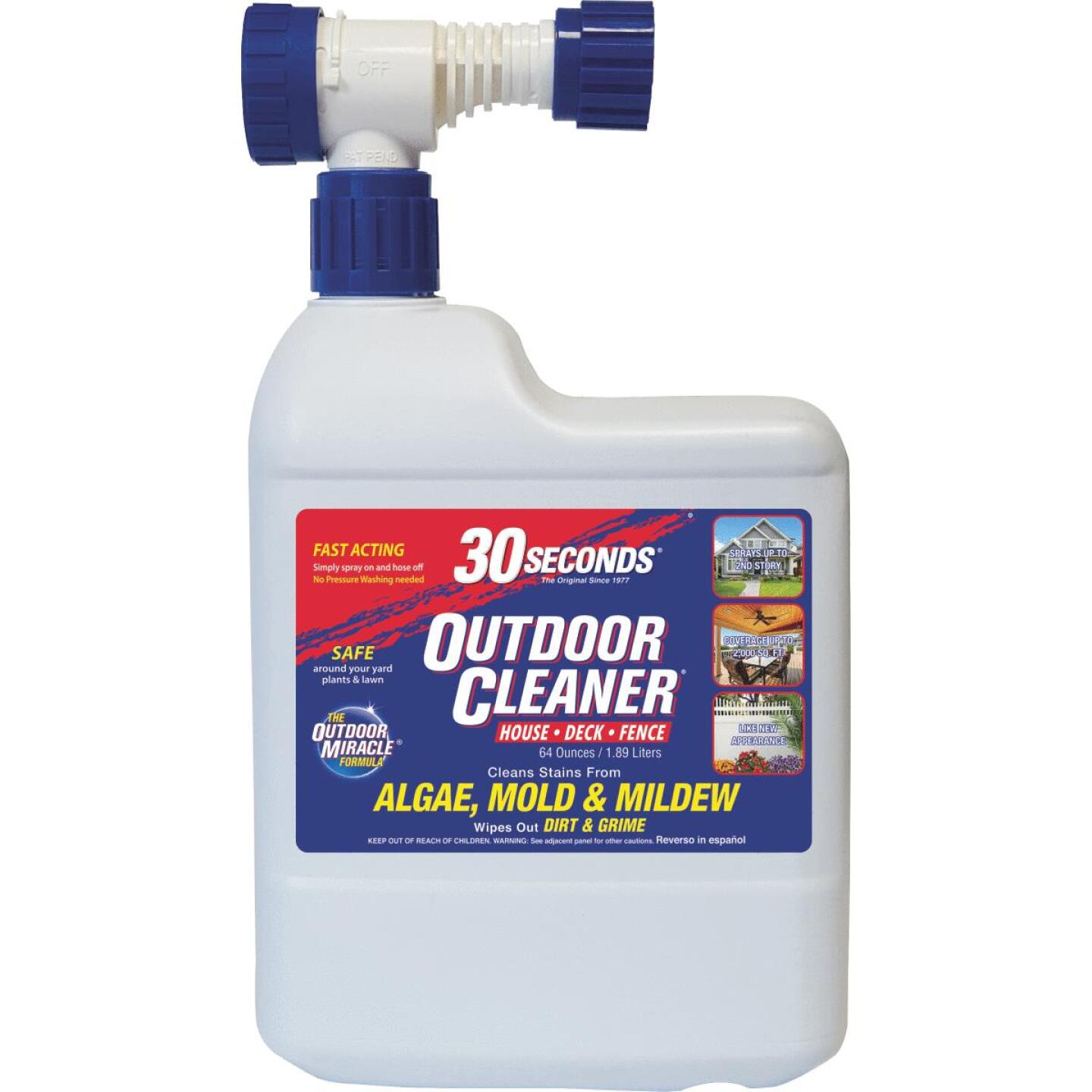 30 secondes, 30 secondes Outdoor Cleaner 64 Oz. Nettoyeur de taches d'algues, de moisissures et de mildiou, prêt à être pulvérisé à l'extrémité du tuyau