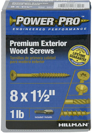 Hillman Fasteners, 8 X 1-1/2 EXTÉRIEUR PP 1 LB POWER PRO