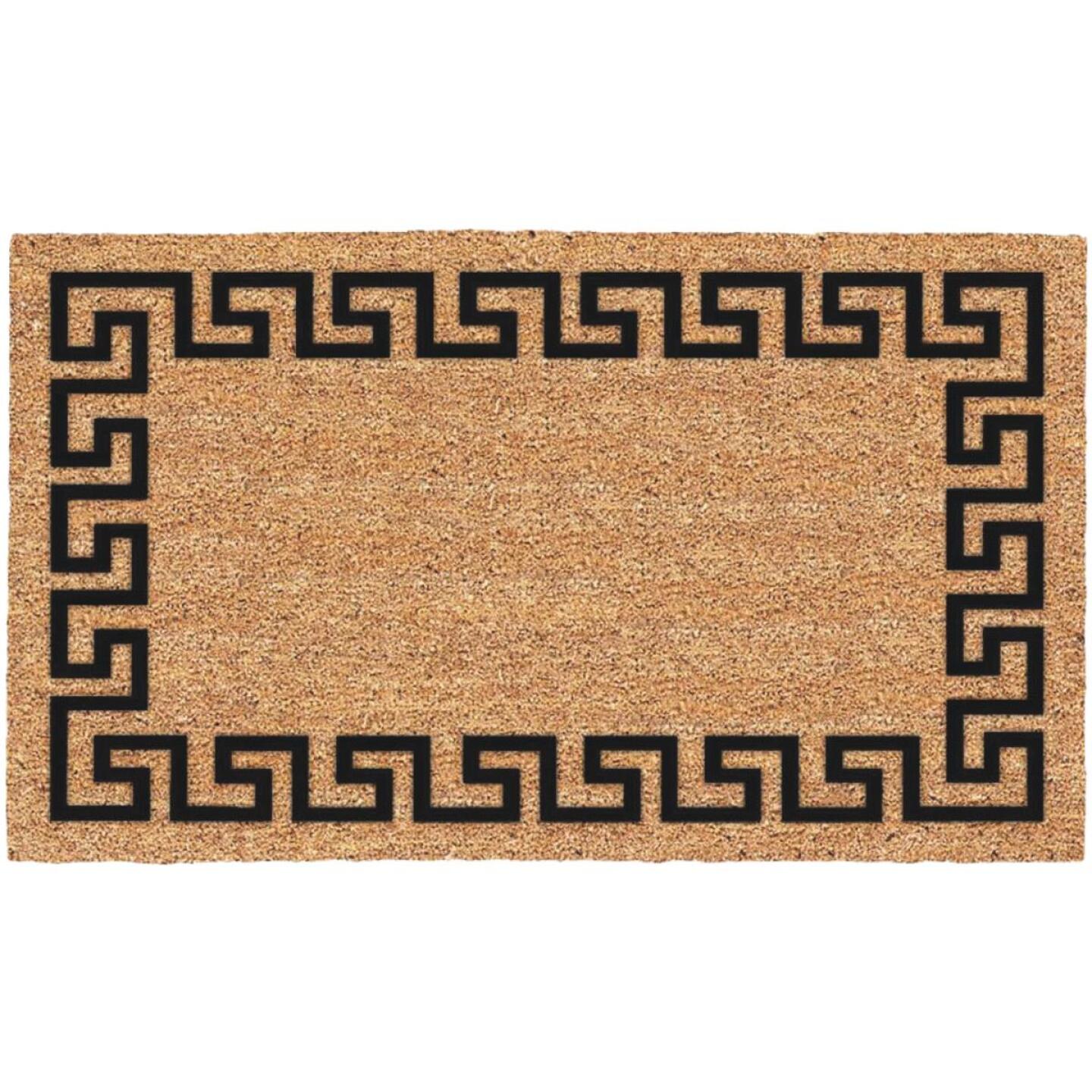 Americo Home, Americo Home Greek Key 18 In. x 30 In. Tapis de porte en Coir/Vinyle