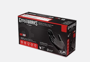 AMMEX, Ammex Gloveworks® Gants industriels en nitrile noir sans latex