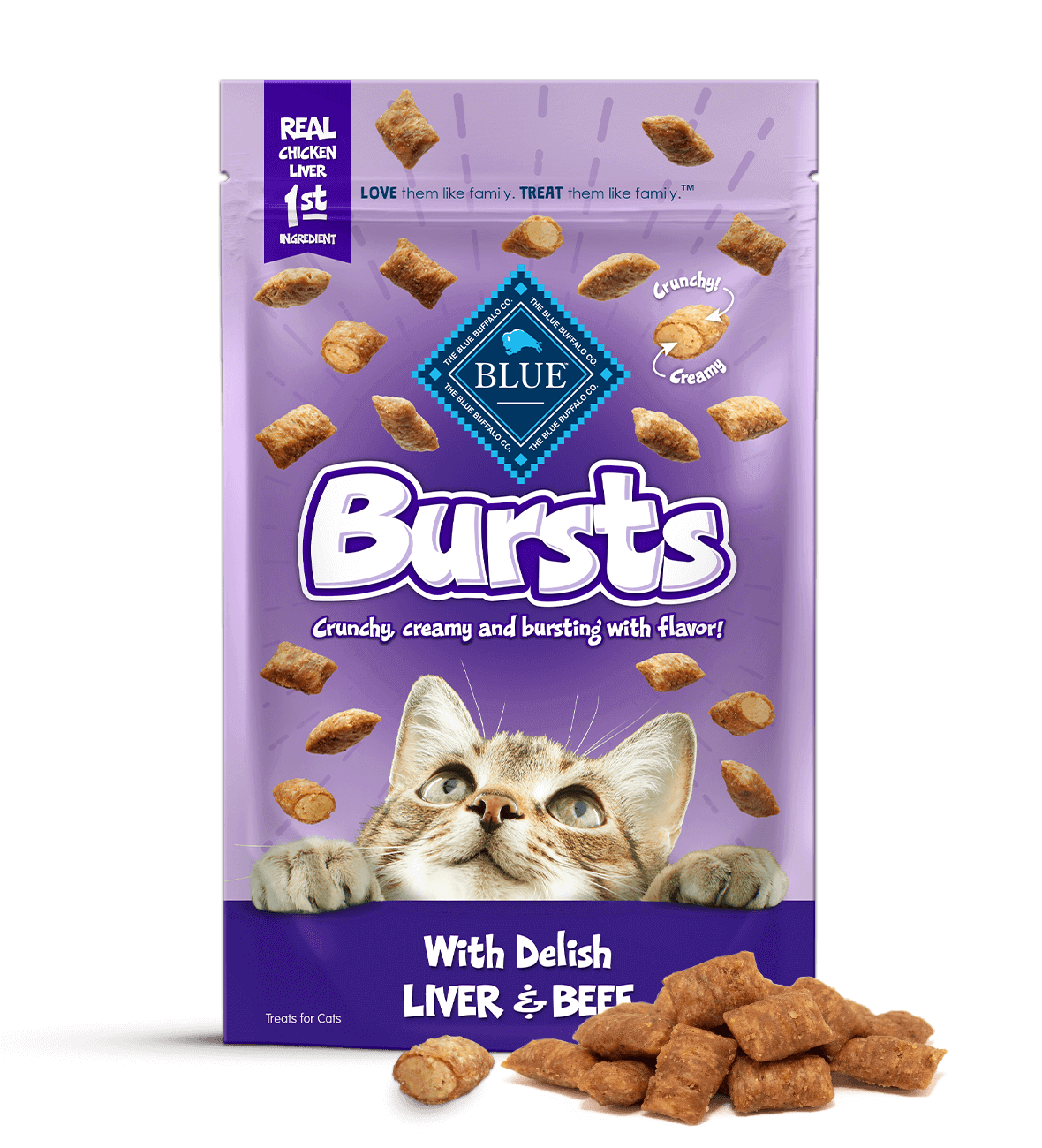 Buffle bleu, BLUE™ Bursts Delish - Friandises pour chats à base de foie et de bœuf