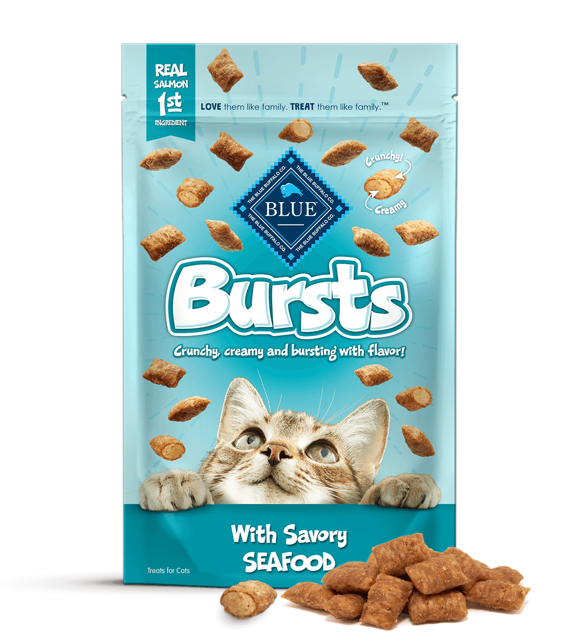 Buffle bleu, BLUE™ Bursts Savory Seafood Cat Treats (friandises pour chats aux fruits de mer)