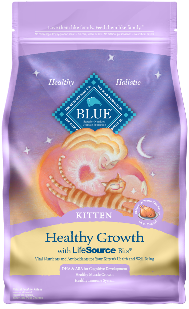 Buffle bleu, Blue Buffalo Healthy Growth Natural Chicken & Brown Rice Kitten nourriture sèche pour chatons