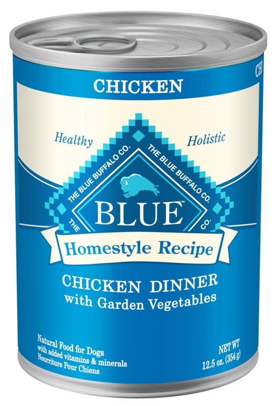 Buffle bleu, Blue Buffalo Homestyle Puppy Chicken Dinner with Garden Vegetables and Brown Rice Recipe nourriture en boîte pour chiens