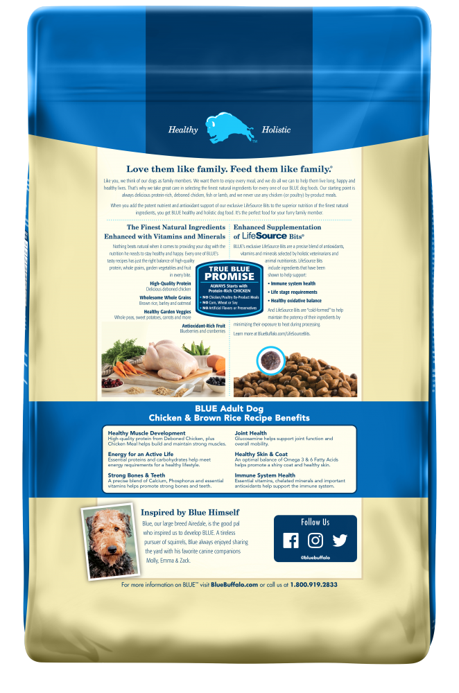 Buffle bleu, Blue Buffalo Life Protection Natural Chicken & Brown Rice Recipe Croquettes pour chiens adultes