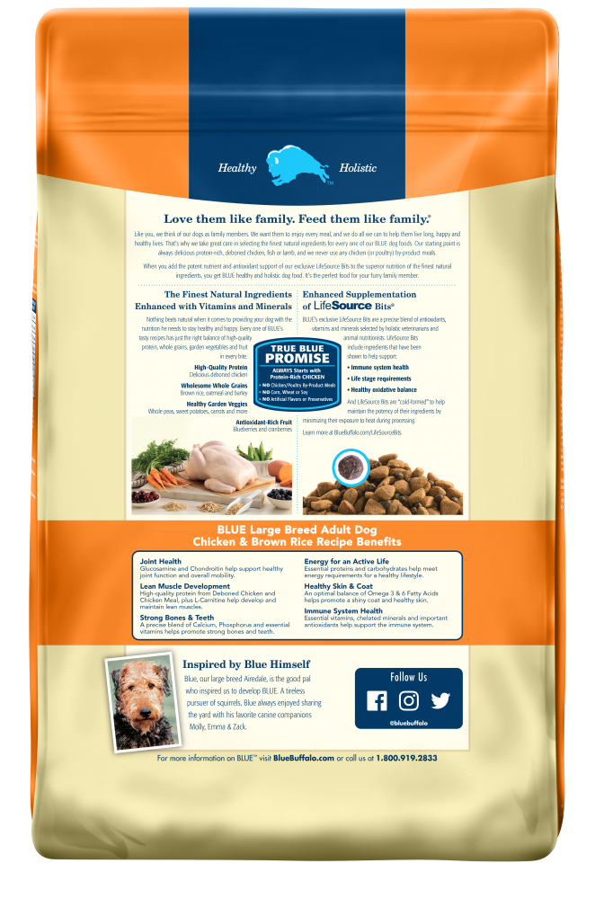 Buffle bleu, Blue Buffalo Life Protection Natural Chicken & Brown Rice Recipe Large Breed Adult Dry Dog Food (nourriture sèche pour chiens adultes de grande race)