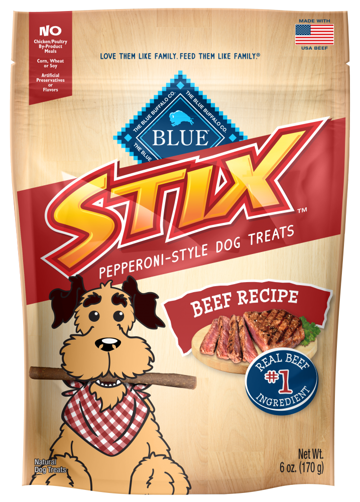 Buffalo bleu, Blue Buffalo Stix Beef and Potato Natural Soft Moist Dog Treats (gâteries molles pour chiens)