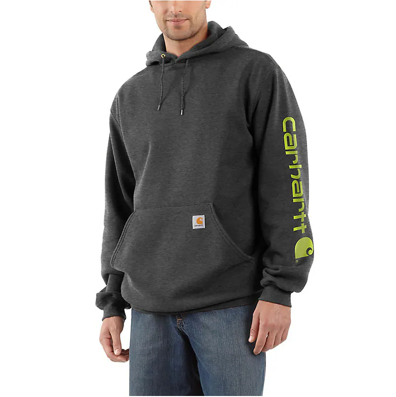 Carhartt, Carhartt Hommes - Sweat à capuche avec logo Signature - Carbon Heather - L - Regular