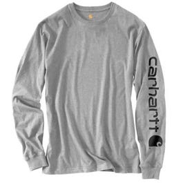 Carhartt, Carhartt Long Sleeve Heather Gray Graphic Logo T-Shirt