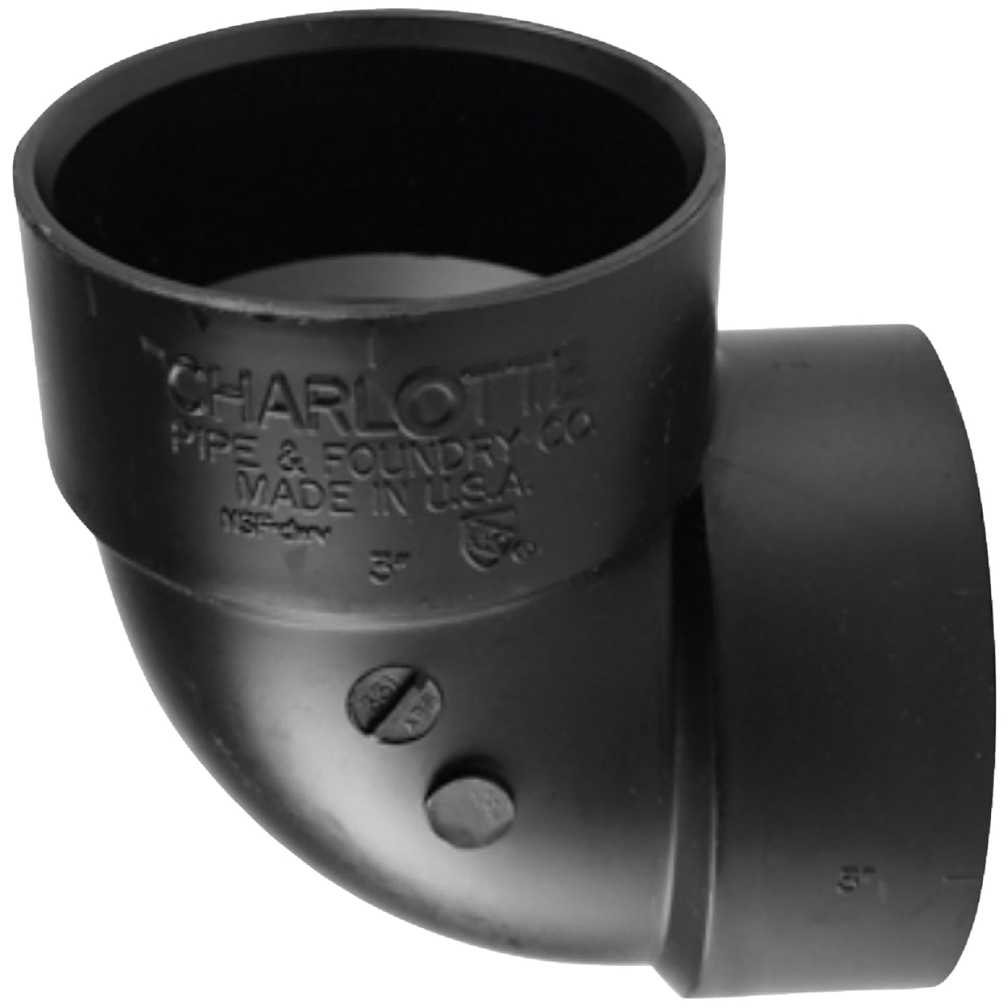 Charlotte Pipe, Charlotte Pipe 2 In. 90 Degree Hub x Hub Vent ABS Elbow