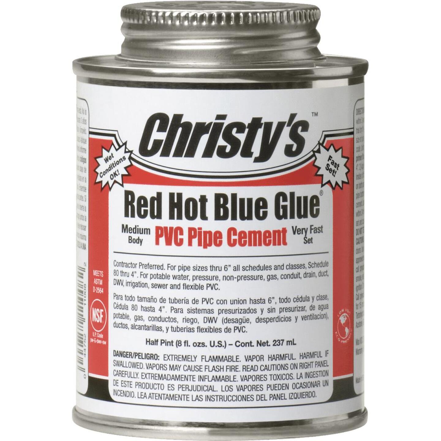 Christy's, Christy's 8 Oz. Ciment PVC à faible teneur en COV Red Hot Blue Glue