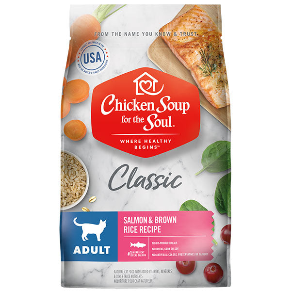 Chicken Soup for the Soul Pet Food (Soupe de poulet pour l'âme), Classic Adult Nourriture sèche pour chat - Recette saumon et riz brun