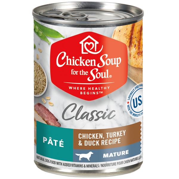 Soupe de poulet pour l'âme, Classic Mature Dog Wet Food - Pâté de poulet, de dinde et de canard