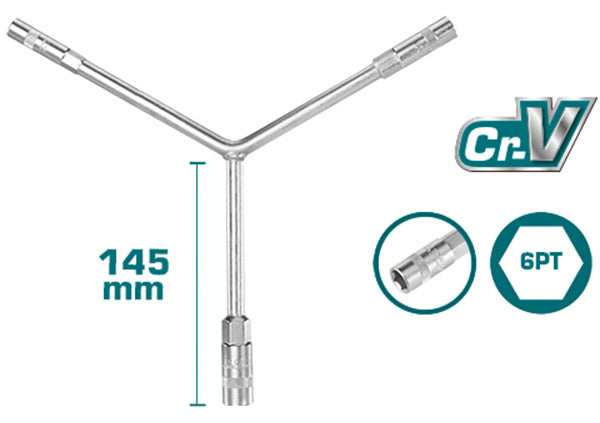 Total, Clé à douille totale à poignée en Y