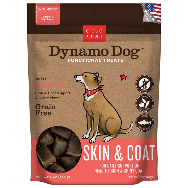 L'étoile des nuages, Cloud Star Dynamo Dog Functional Soft Chews Skin and Coat Salmon Dog Treats (gâteries pour chiens au saumon)