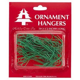 Vacances, Crochets pour ornements de Noël, verts, 2-1/2-In., 50-Ct.