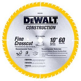 Dewalt, Lame de scie circulaire au carbure de 60 TPI de 10 pouces