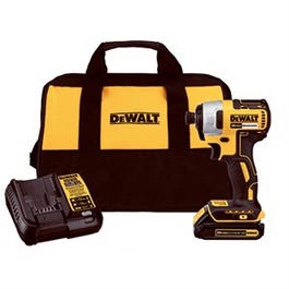 Dewalt, Moteur sans balais de la visseuse à percussion sans fil 20-Volt Max, 1/4 po, batterie au lithium-ion