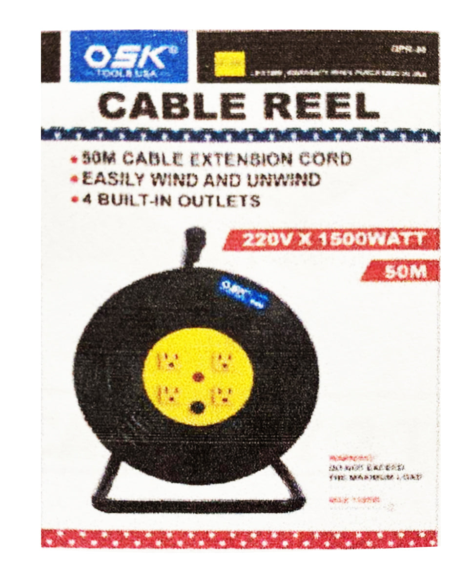 OSK, OSK GPR-50 Enrouleur de câble de rallonge 50 mètres (4 sorties)