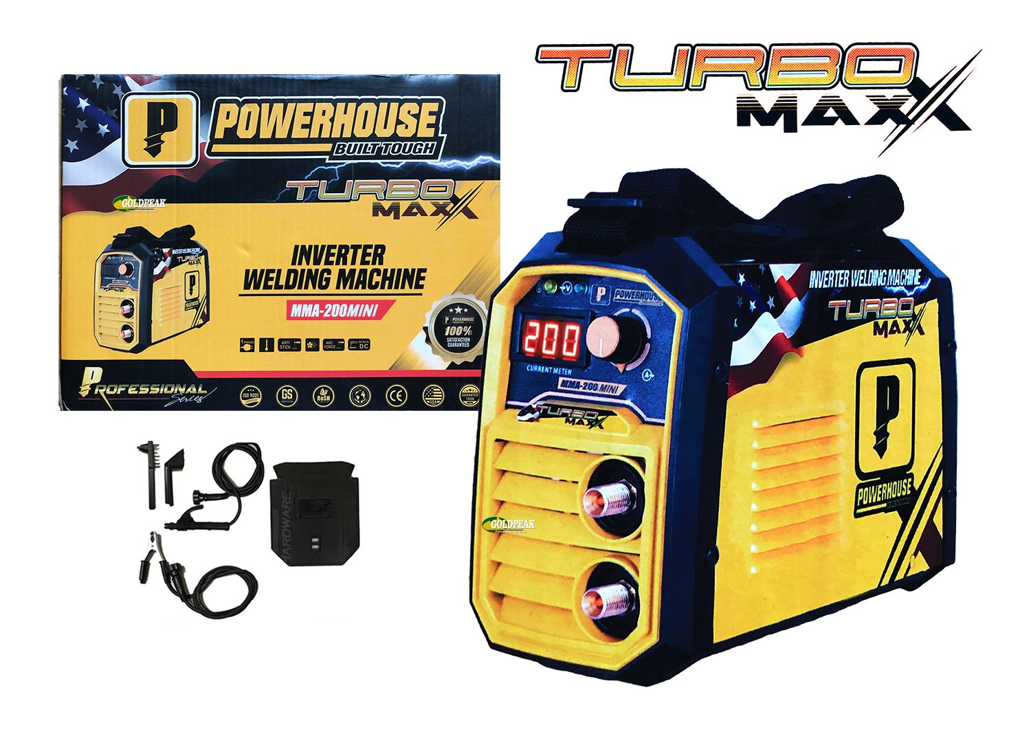 Centrale, Powerhouse MMA200MINI Machine à souder DC Inverter (Série TURBOMAXX) 200A