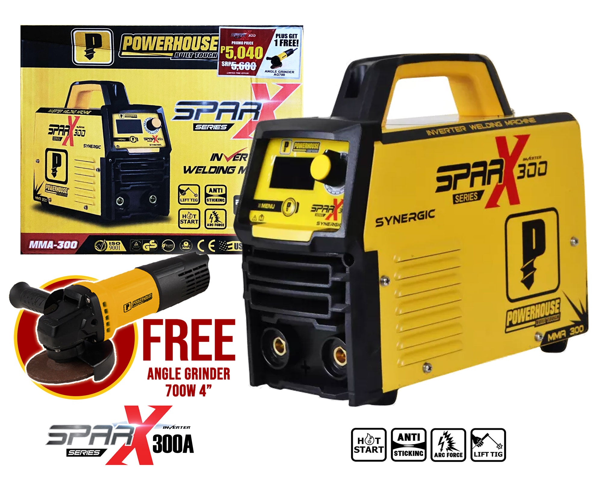 Centrale, Powerhouse SPARX MMA-300 DC Type Inverter Welding Machine 300A [Synergic] (anglais)