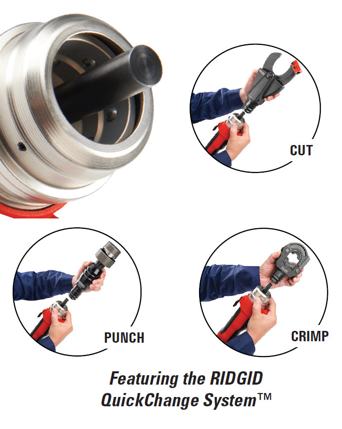 Ridgid, Ridgid RE 60 Outil électrique hydraulique sans fil 18V 3-en-1 (poinçonner, sertir, couper)