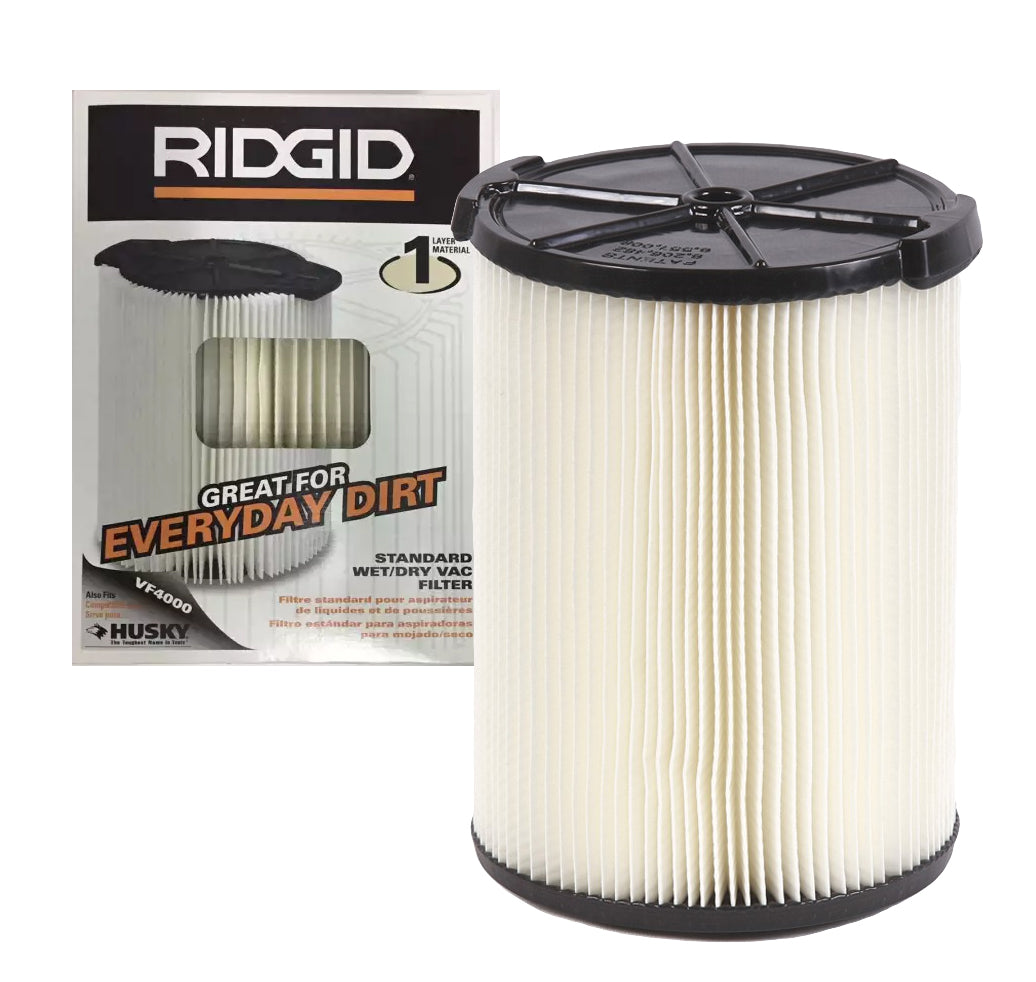 Ridgid, Ridgid VF4000 Everyday Dirt Filtre d'aspirateur en papier plissé à 1 couche