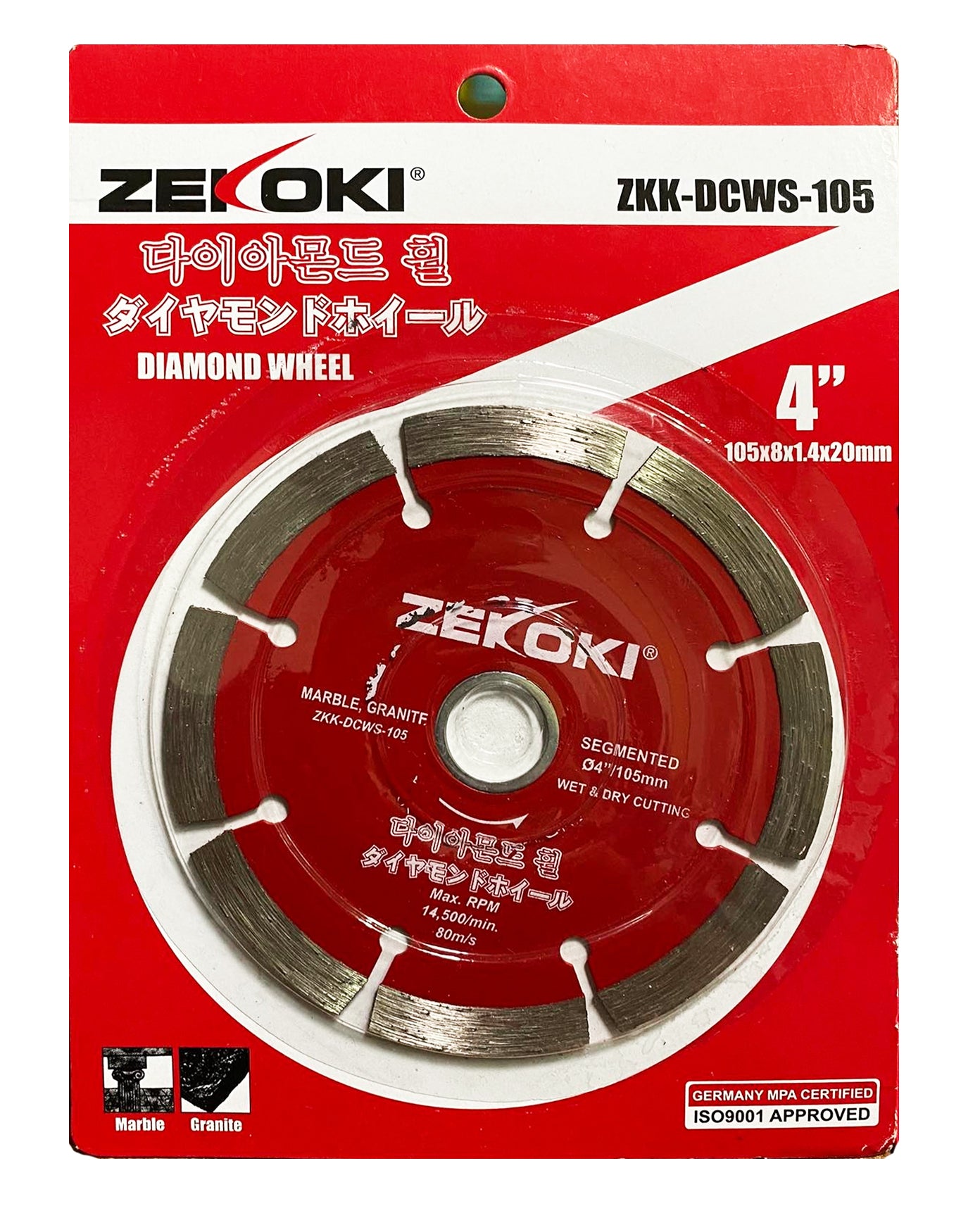 Zekoki, Roue à tronçonner à diamant Zekoki