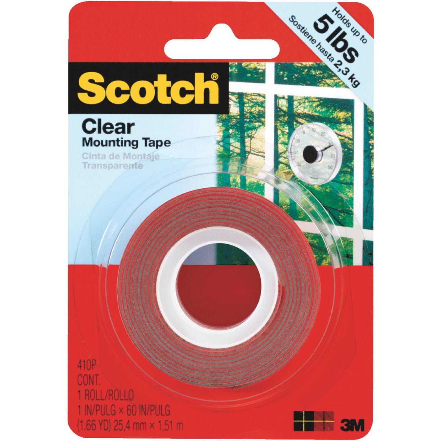 3M, Ruban adhésif 3M Scotch 1 po. x 60 po. Ruban de montage double face transparent (capacité de 5 lb)