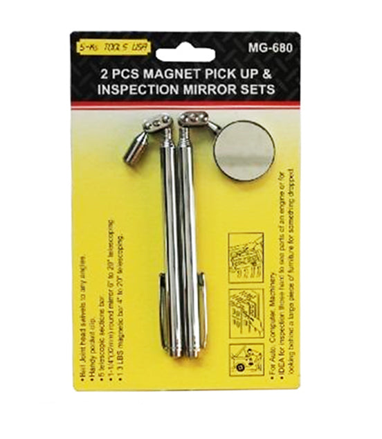 SKS, S-Ks MG-680 2pcs Miroir d'inspection et de ramassage magnétique