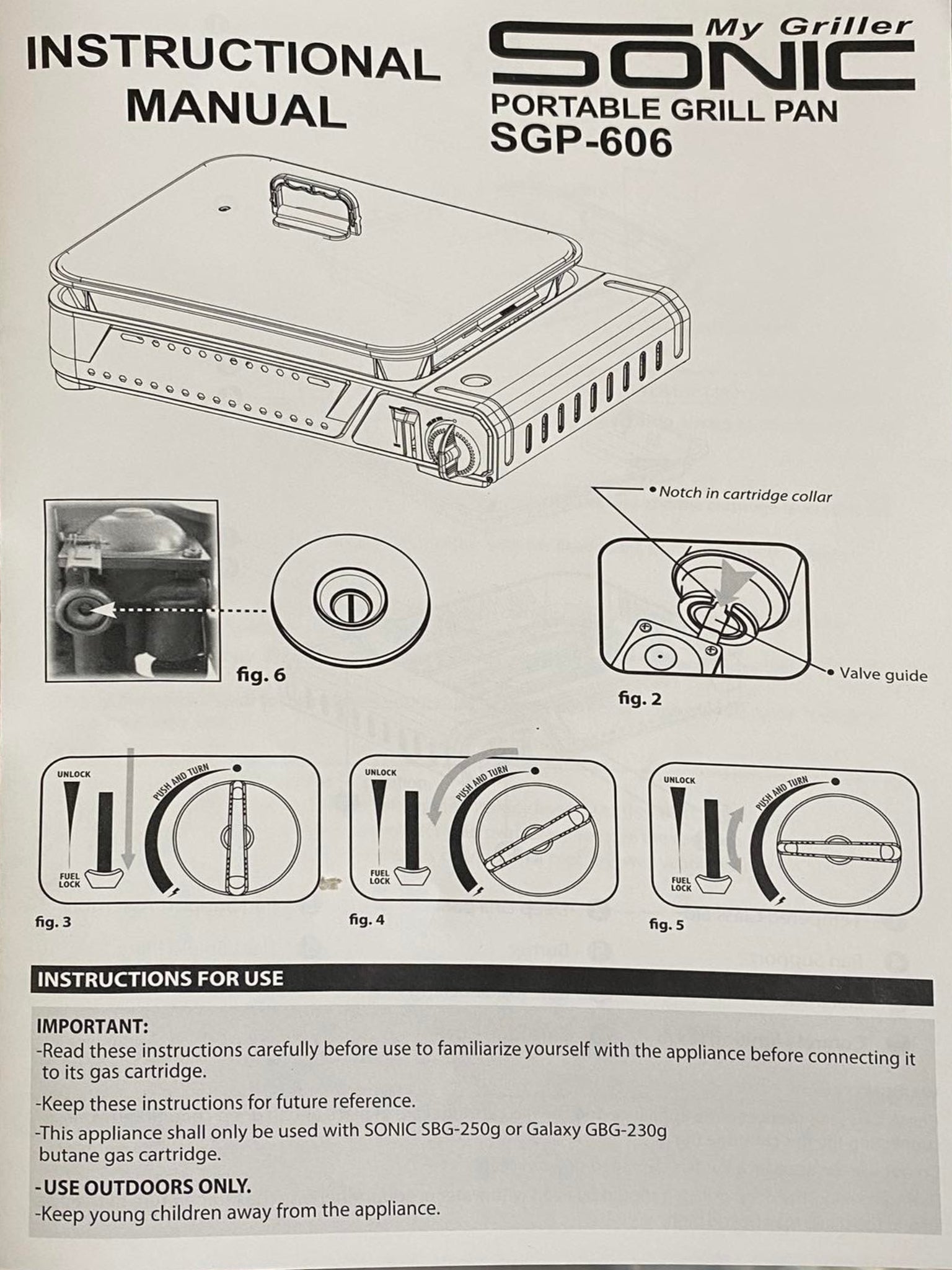 Sonique, Sonic SGP-606 My Griller Portable Grill Pan (Ihawan) [alimenté au butane] (en anglais)