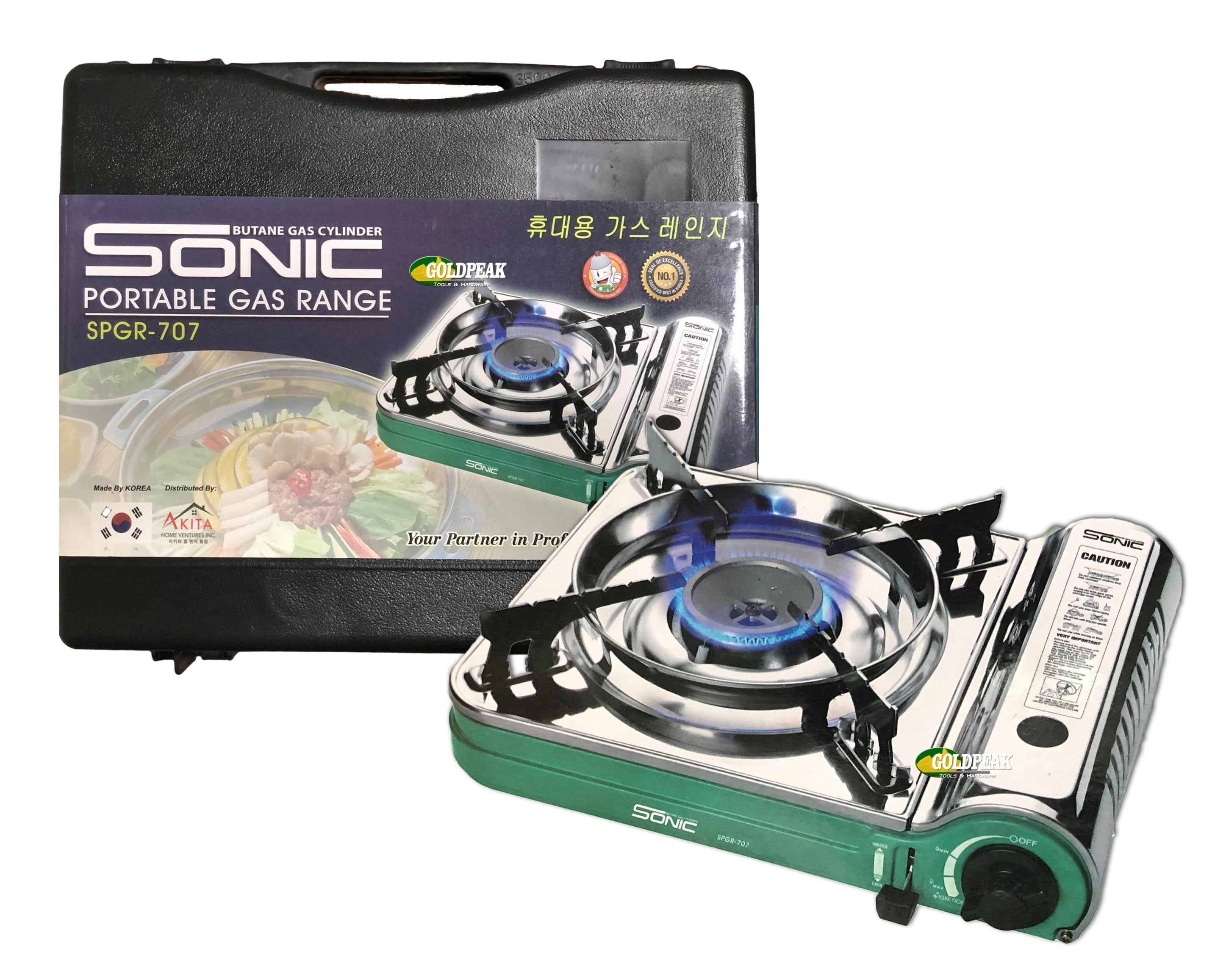 Sonique, Sonic SPGR-707 Cuisinière à gaz portable en acier inoxydable (Butane)