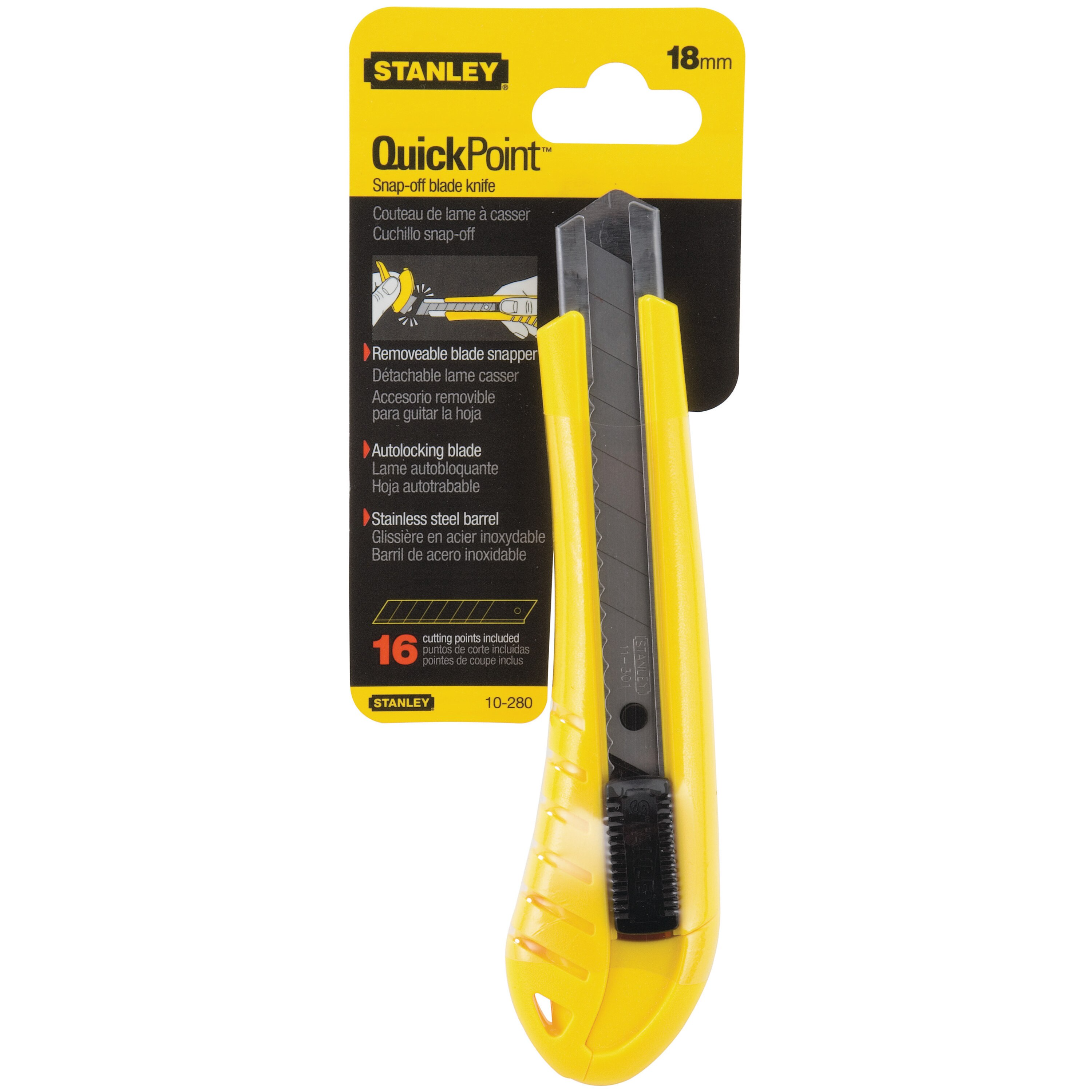 Stanley, Stanley 10-280 Quick Point Snap Off Cutter Knife 18mm