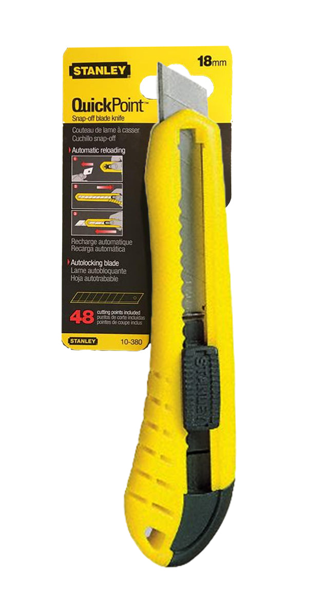 Stanley, Stanley 10-380 Quick Point Snap Off Cutter Knife 18mm (Auto Reload)