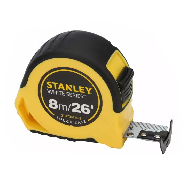 Stanley, Stanley 30-176 Mètre à ruban en acier Tough Case 8m (lame blanche)