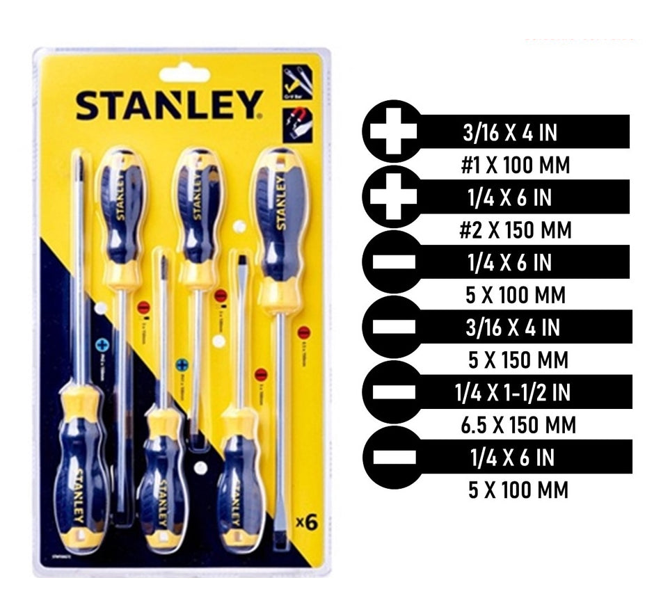 Stanley, Stanley 65-242 (66-672) Tournevis à poignée coussin 6 pcs. Set