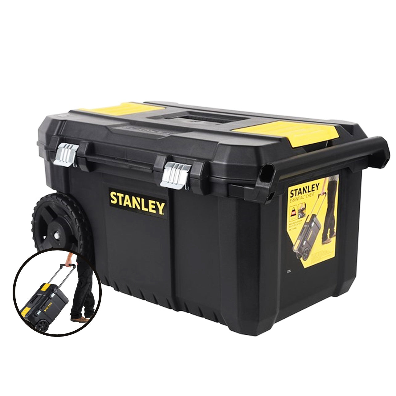 Stanley, Stanley 80-150 Metal Latch Plastic Tool Box Trolley / Rolling Tool Chest (Essential)