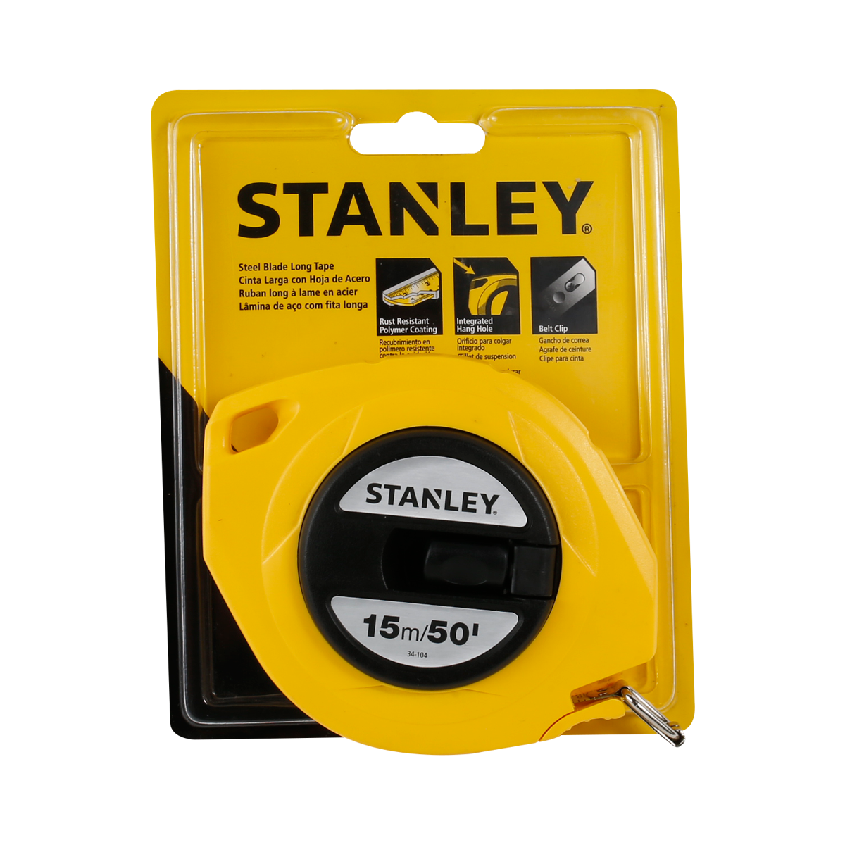 Stanley, Stanley Closed Case Steel Long Tape Measure (Yellow)