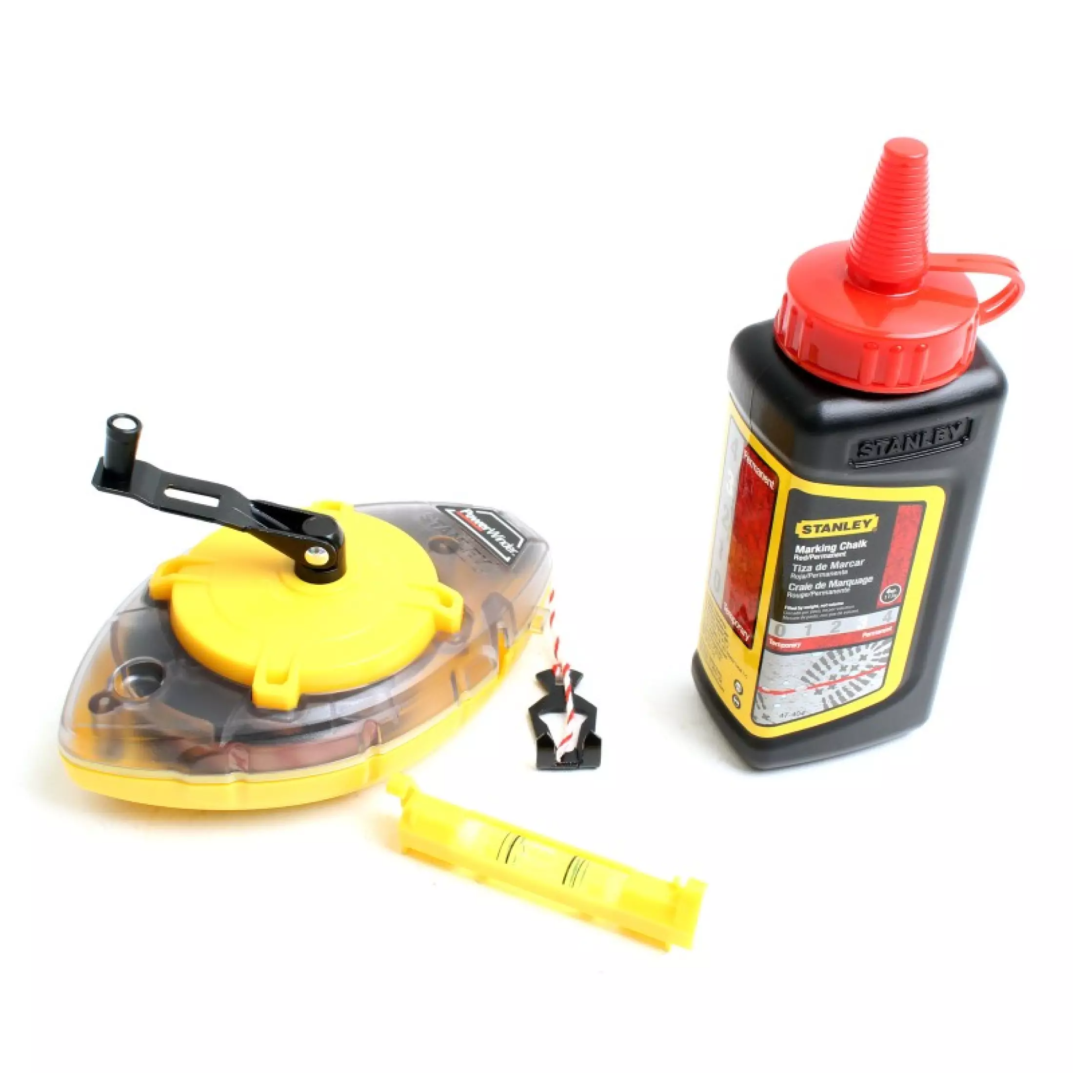 Stanley, Stanley PowerWinder Chalk Line Level Reel Set [Red] (jeu de niveaux à craie)