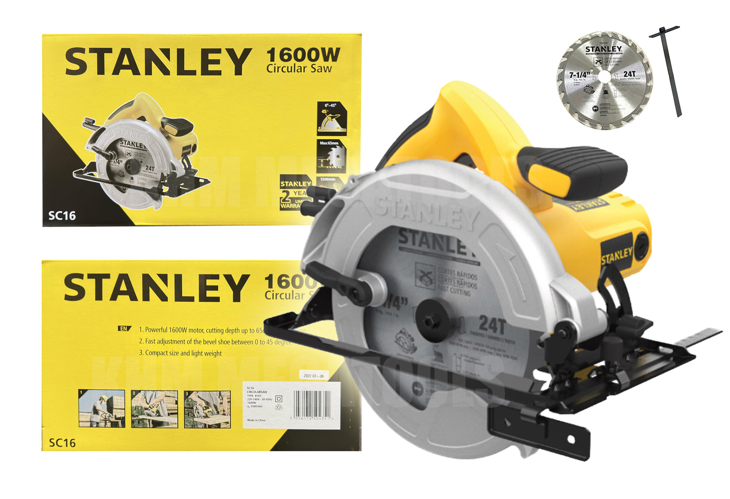 Stanley, Stanley SC16 Scie circulaire 7-1/4" 1600W