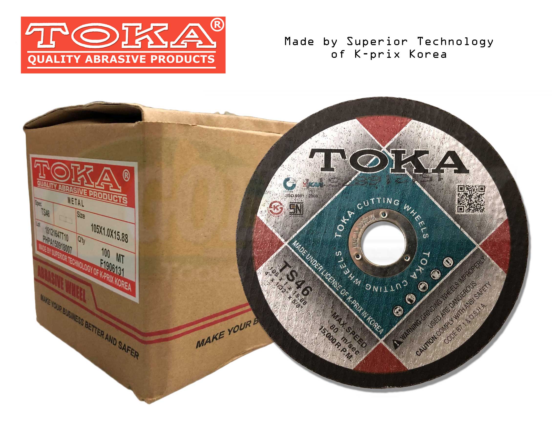 Toka, Toka TS46 Disque à tronçonner en acier inoxydable 4" (super fin)