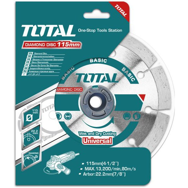 Total, Total TAC2131153 Disque à tronçonner diamanté Turbo 4-1/2" (115mm)