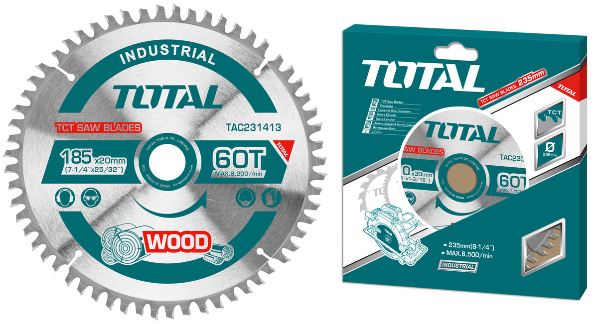 Total, Total TAC231413 Lame de scie circulaire 7-1/4"" pour le bois