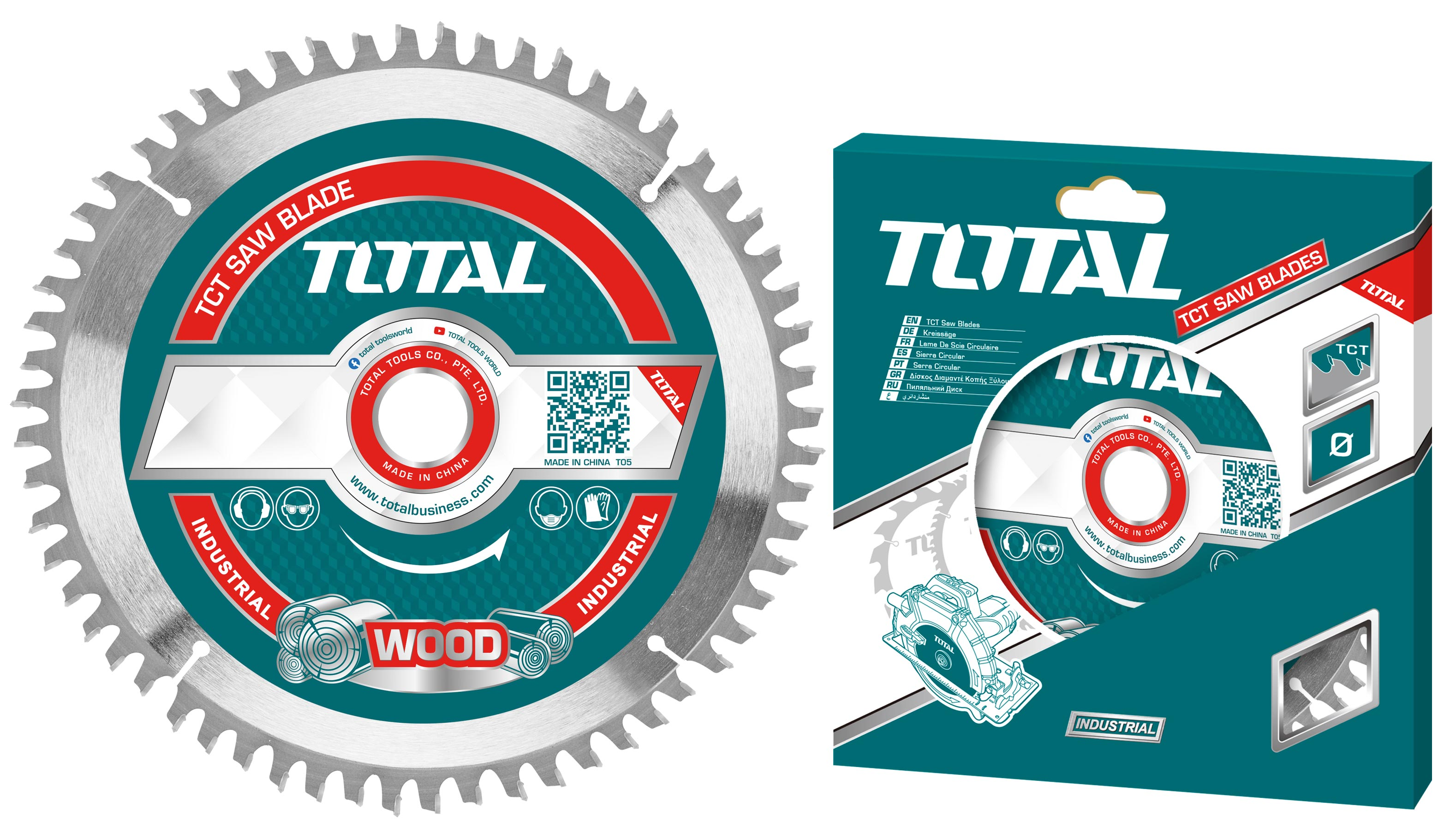 Total, Total TAC2323111 TCT Lame de scie circulaire 6-1/2" x 24T pour le bois