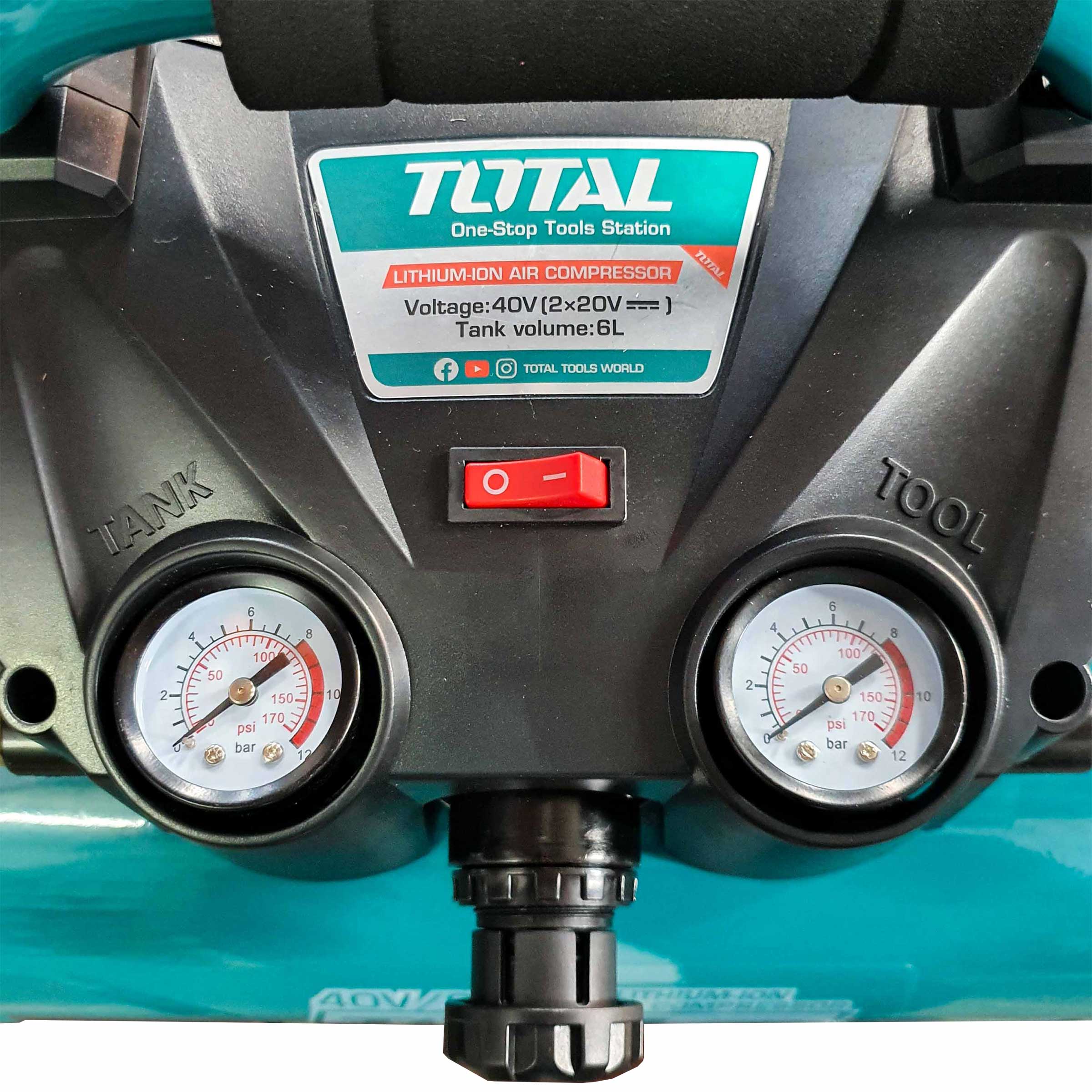 Total, Total TACLI2003 40V (20x2) Compresseur d'air sans fil 135 psi (nu)