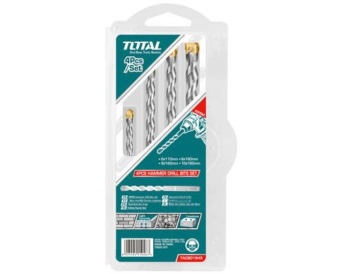 Total, Total TACSD1945 4pcs SDS-plus Drill Bit Set