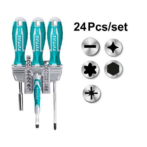 Total, Total TACSD302462 24pcs Screwdriver Set