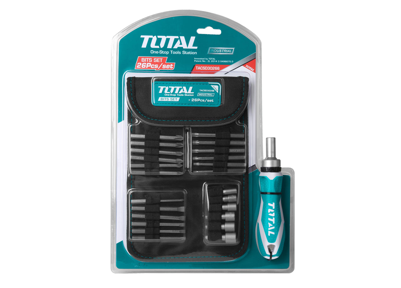 Total, Total TACSD30266 26pcs Ratchet Screwdriver Set