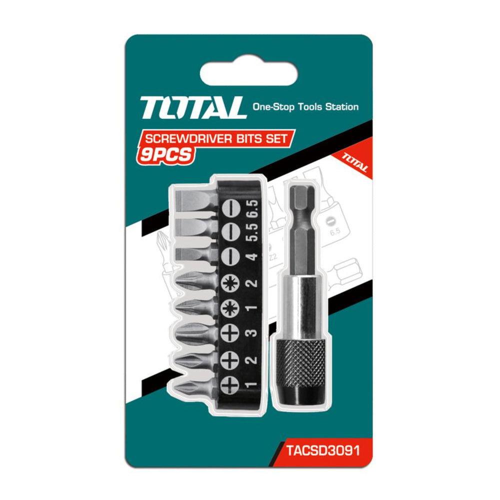 Total, Total TACSD3091 9pcs Screwdriver Bit Set